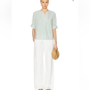 Frame V-Neck popover striped blouse